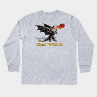 Black Dragon Deal With It Kids Long Sleeve T-Shirt